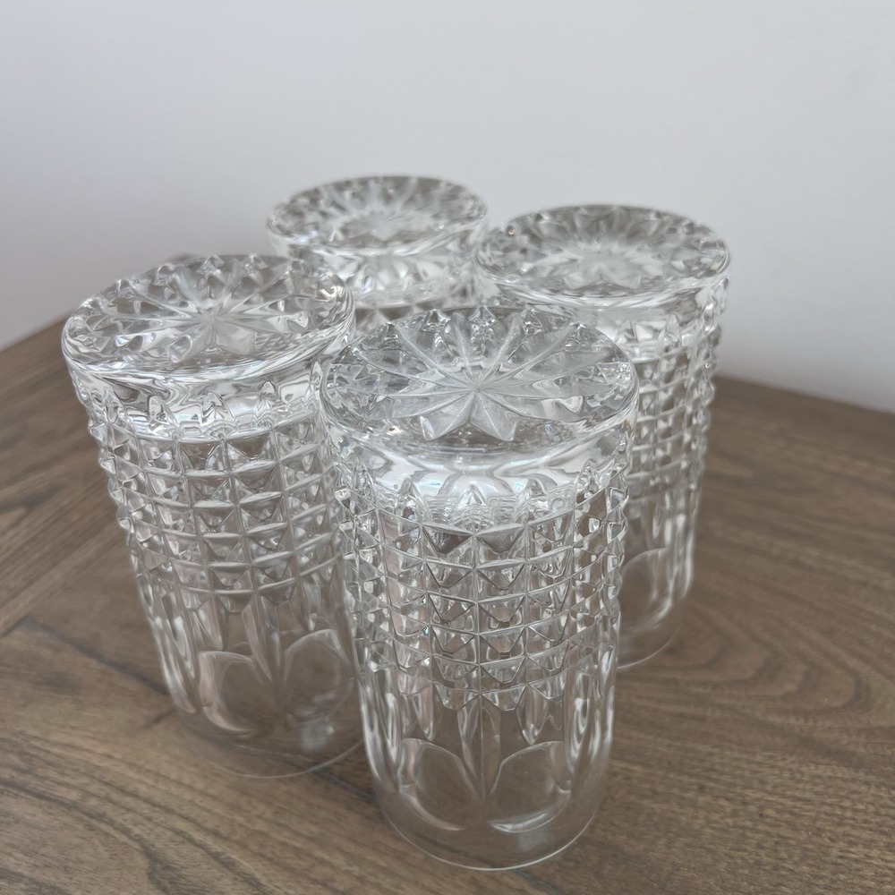 Lot Of 4 Gorham Full Lead Crystal Fairfax Barware Highball Tumbler Glasses - Picture 6 of 8